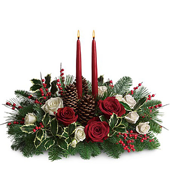 Christmas Wishes Centerpiece from Forever Flowers, flower delivery in St. Thomas, VI